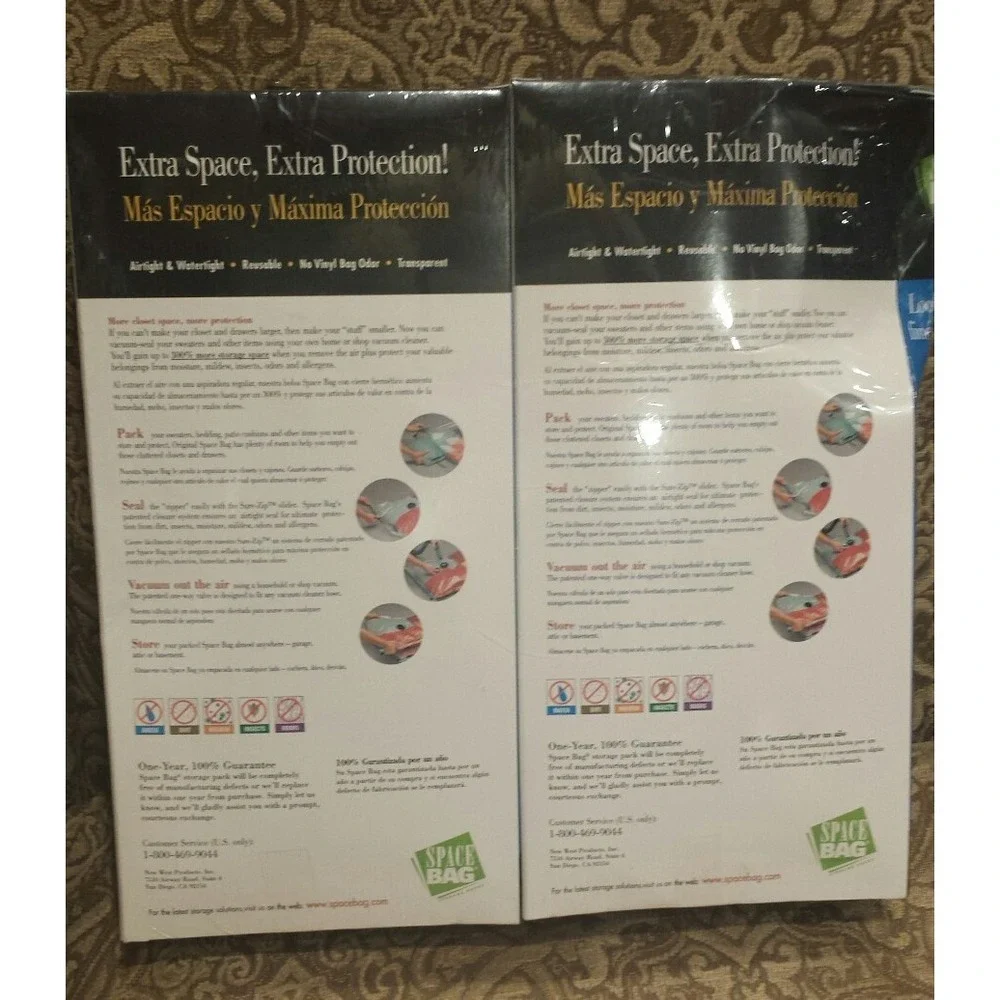 2 ORIGINAL SPACE BAG VACUUM-SEAL SIZES: 1 JUMBO 36'' X 48'' - 2 LARGE 22
